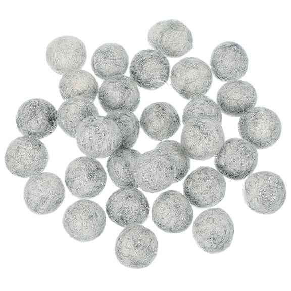 Uxcell 30 Pcs Wool Felt Balls Beads 0.6 inch Felt Pom Poms for Crafts Handmade Pompoms Bulk Small Bead Light Gray