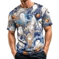 thumbnail image 2 of Mens Halloween Shirts Spider Witch Hat Print Short Sleeve Scary Tops Pumpkin Graphic Crew Neck Casual Fall Costumes 3XL, 2 of 6