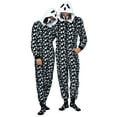 thumbnail image 4 of Holiday Matching Couples Costume Pajama Onesie With Socks and Mask, Ghost, Devil, and Skeleton, Black Ghost (Men), Size: XL, 4 of 9