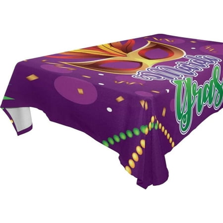 

Hyjoy Mardi Gras Rectangle Tablecloth Spill-Proof Polyester Table Cloth Table Cover for Kitchen Dining Picnic Holiday Party Decoration 60x90 Inch
