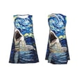 thumbnail image 7 of Lsque Vintage Starry Sky Shark Pattern Summer Dresses for Women – Sleeveless T-Shirt Swing Sundress, Perfect for the Beach and Casual Days, 7 of 7