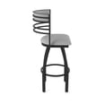 thumbnail image 4 of 860 Hunter 36" Swivel Bar Stool with Black Wrinkle Finish and Canter Folkstone Grey Seat and Back, 4 of 5