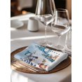 thumbnail image 6 of Blue Grey Christmas Cloth Napkins Set of 8 Reusable Dinner Napkins, Snowman Xmas Tree Snowflake Winter Cocktail Napkin Washable Table Napkins for Wedding/Holiday Party/Baby Shower 20"x20", 6 of 7
