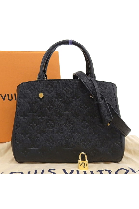 Pre-Owned Louis Vuitton Monogram Empreinte Montaigne BB M41053 Bag Noir