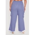thumbnail image 4 of Women's Plus Size Gauze Knit Wide Leg Cargo Pants, 4 of 4