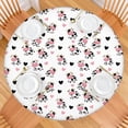 thumbnail image 2 of White Cow Heart Pattern Round Fitted Tablecloth with Elastic Edge,Dining Table Cover Waterproof,Outdoor Round Tablecloth for Camping,Dining,Indoor and Outdoor, 2 of 7