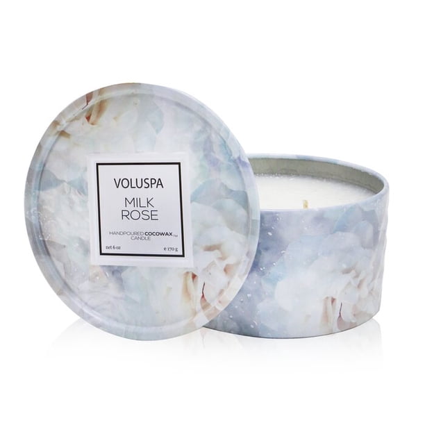 Candle Voluspa Milk Rose Scent 2 mecha, lata de 25 horas de duración