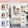 thumbnail image 4 of Makeup Vanity with Drawers, Vanity Desk with Mirror and Lights in 3 Colors, Vanity Table with 12 Lights, Charging Station, Storage Shelves, 4 of 6