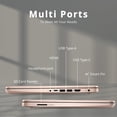 thumbnail image 4 of HP Laptop, 14" Ultral Light Laptop for Students and Business, Intel Celeron Quad-Core N4500, 8GB RAM, 64GB eMMC, Wi-Fi, Bluetooth, Windows 11 Home in S Mode, Rose Gold, Gift Set, 4 of 7