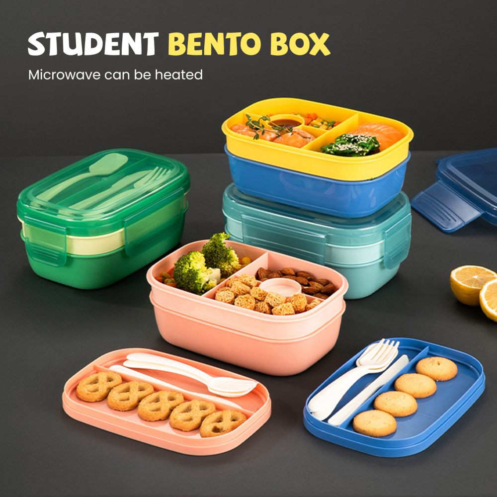 Plastic Bento Boxes Containers Separate Design Lunch Box for Outdoor