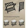 thumbnail image 5 of Solid Wood Foldable Luggage Rack, No Assembly Required Suitcase Stand with Storage Shelf, Sturdy & Space-Saving, Natural Wood, Ink Black, 5 of 6