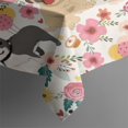 thumbnail image 2 of Pug Dogs with Pioneer Flower Rectangle Tablecloth 60"x102",Waterproof Polyester Rectangle Table Cloth, Wipeable Spillproof Polyester Tablecloth for Dining, Camping, Indoor and Outdoor, 2 of 6