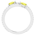 thumbnail image 2 of Pompeii 5/8 Ct Fancy Yellow Pear Shape Diamond 2-Stone By Pass Ring Lab Grown White Gold, 2 of 4