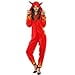 thumbnail image 3 of ReneeCho Grenouillère Adulte Diable Pyjama Halloween Démon en Feu Costume Combinaison Rouge Femme, 3 of 3