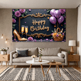 thumbnail image 4 of Elegant Floral Happy Birthday Banner Decorative Design Gold Champagne Balloon for Birthday Party Celebration Indoor Decoration Photo Shoot, 4 of 7