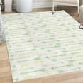 thumbnail image 1 of Boho Decorative Rug, Retro Arrow Pattern in Horizontal Line Heading to Opposite Directions Art, Quality Carpet for Bedroom Dorm and Living Room, 6 Sizes, Pale Green and Multicolor, by Ambesonne, 1 of 4