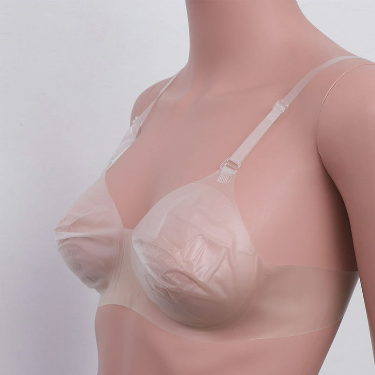 Women Sexy Transparent Invisible Bra Ultra-thin Perspective Bra Disposable  Push Up Bra for Party Dress Wear (36/80B) 