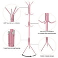 thumbnail image 4 of 68.9x17.7in Metal Coat Rack Assembled Living Room Floor Hat Clothing Display Stand Home Furniture Multi Hooks Hanging Clothes, Pink, 4 of 5