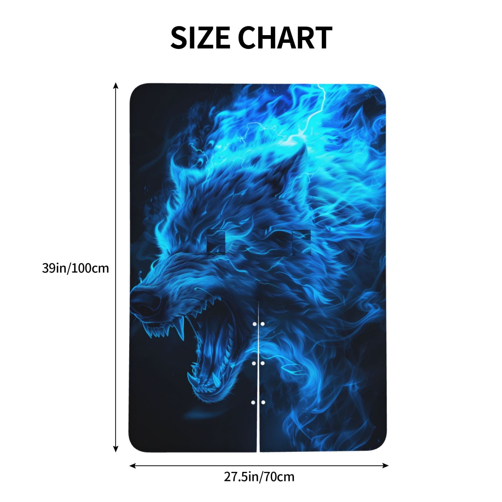 Naloa Ice Blue Fire Wolf Baby Car Seat Cover, Breathable Baby Carrier Cover, Multiuse Baby Carrier Cover & Nursing Breastfeeding Cover