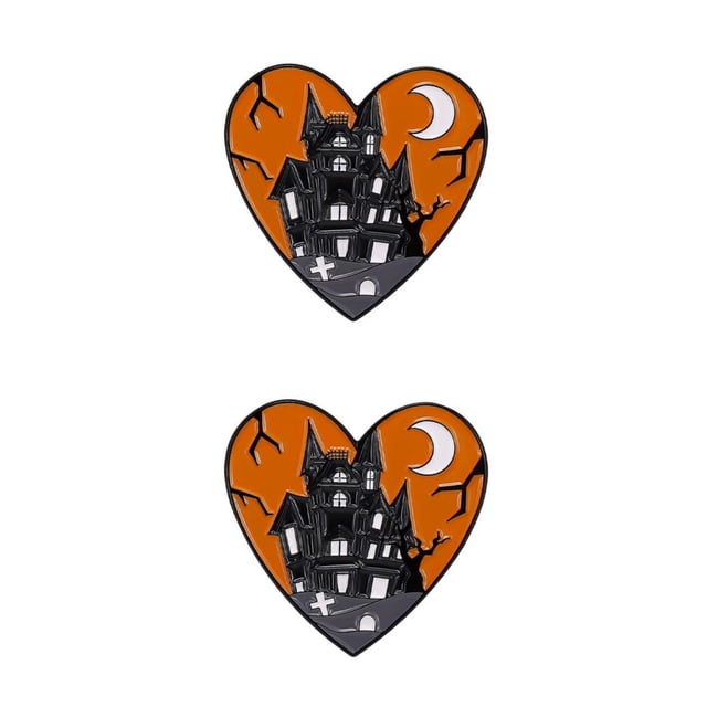 kurtrusly 1/2/3/5 Halloween Series Enamel Pin Exquisite And Fashionable Halloween Enamel Pin Brooch castle 2PCS