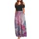 thumbnail image 2 of Vestido de cuello redondo con estampado de hombros descubiertos y manga corta informal de verano para mujer OAVQHLG3B Store  lin121212, 2 of 5