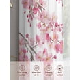 thumbnail image 6 of Spring Peach Flowers Sheer Curtains 63 Inch Length 2 Panels Set Window Treatments, Pink Botanical Floral Leaves Branch Rod Pocket Semi Curtains for Living Room/Bedroom/Kitchen Décor, 104"W x 63"L, 6 of 7