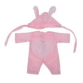 thumbnail image 3 of Adorable Plush Jumpsuits with Rabbit Hats Set for Baby Doll 9-11inch, 3 of 8