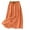 Orange, variant on Women's Loose Elastic Waist Cotton Linen Skirts Embroidery Floral A-Line Flowy Summer Casual Skirt Navy L
