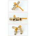 thumbnail image 3 of Double Taps Brass Water Faucet Garden Hose Splitter 2 Way Thread Connector, 3 of 10