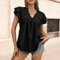 thumbnail image 2 of Endives Women's Short Sleeve T-shirt Puff Womens Tops Blouses Casual Embroidered Summer Shirts, 2 of 7