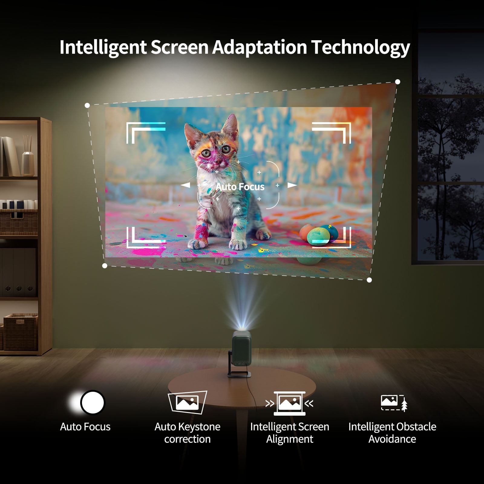 Wemax Smart Projector with WiFi, Bluetooth, Google TV, Netflix, HDR10, Dolby Audio, 1080p, 4K Support