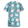 thumbnail image 4 of Kctiaxy Scrub Tops Women Colorful Eggs Print Graphic Easter Tshirts for Women V-neck Short Sleeve Tops for Women with Pockets, 4 of 5