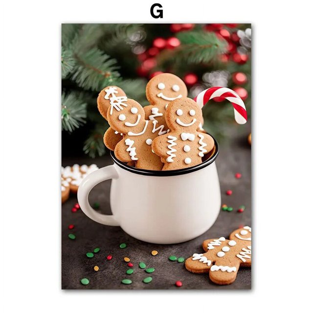 Carteles e impresiones de galletas de Navidad, arte de pared de figura de rey de coche rojo, pintura en lienzo, decoración de sala de estar, imagen de pared para el hogar, regalo