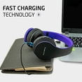 thumbnail image 2 of PowerLocus Auriculares inalámbricos Bluetooth estéreo plegables, auriculares con cable recargables con micrófono incorporado para iPhone, Samsung, LG, iPad (púrpura), 2 of 5