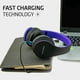 thumbnail image 2 of PowerLocus Auriculares inalámbricos Bluetooth estéreo plegables, auriculares con cable recargables con micrófono incorporado para iPhone, Samsung, LG, iPad (púrpura), 2 of 5