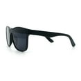 thumbnail image 6 of Hipster Color Mirror Inset Shield Lens Horn Rim Retro Plastic Sunglasses All Black, 6 of 7