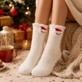 thumbnail image 5 of Kamentoy Women's Christmas Socks Snowman Mid-Calf Socks Women Christmas Crew Socks Thick Fuzzy Plush Socks Soft Warm Winter Sleep Socks, 5 of 6