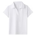 thumbnail image 3 of Gaexia Girls Athletic Solid Color Tee Breathable Workout Top For Play Comfortable Casual Shirt (White,9-10 Years), 3 of 7