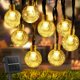 thumbnail image 1 of Guirnalda de luces solares para exteriores, 12 m, 100 LED, 8 modos, resistente al agua IP65, ideal para jardín, patio, bodas, fiestas y decoración (blanco cálido)., 1 of 5