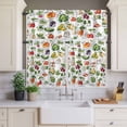 thumbnail image 4 of 3 Piece Kitchen Curtains and Valances Set Vegetables Cafe Curtains 36 Inch Length Watercolor Farmhouse Fruits Valance & Tier Curtain for Living Room Bedroom Small Window 54"x18"+27"x36"*2, 4 of 6