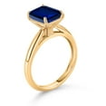 thumbnail image 4 of Gem Stone King 10K Yellow Gold Blue Created Sapphire Solitaire Engagement Ring for Women (2.70 Cttw, Octagon 9X7MM, Gemstone September Birthstone, Available in Size 5, 6, 7, 8, 9), 4 of 7
