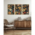 thumbnail image 3 of Drsoum Large 24x36in3pcs Natural Framed Flower wall Art Floral Wildflowers Decor for Bedroom living Room, 3 of 9