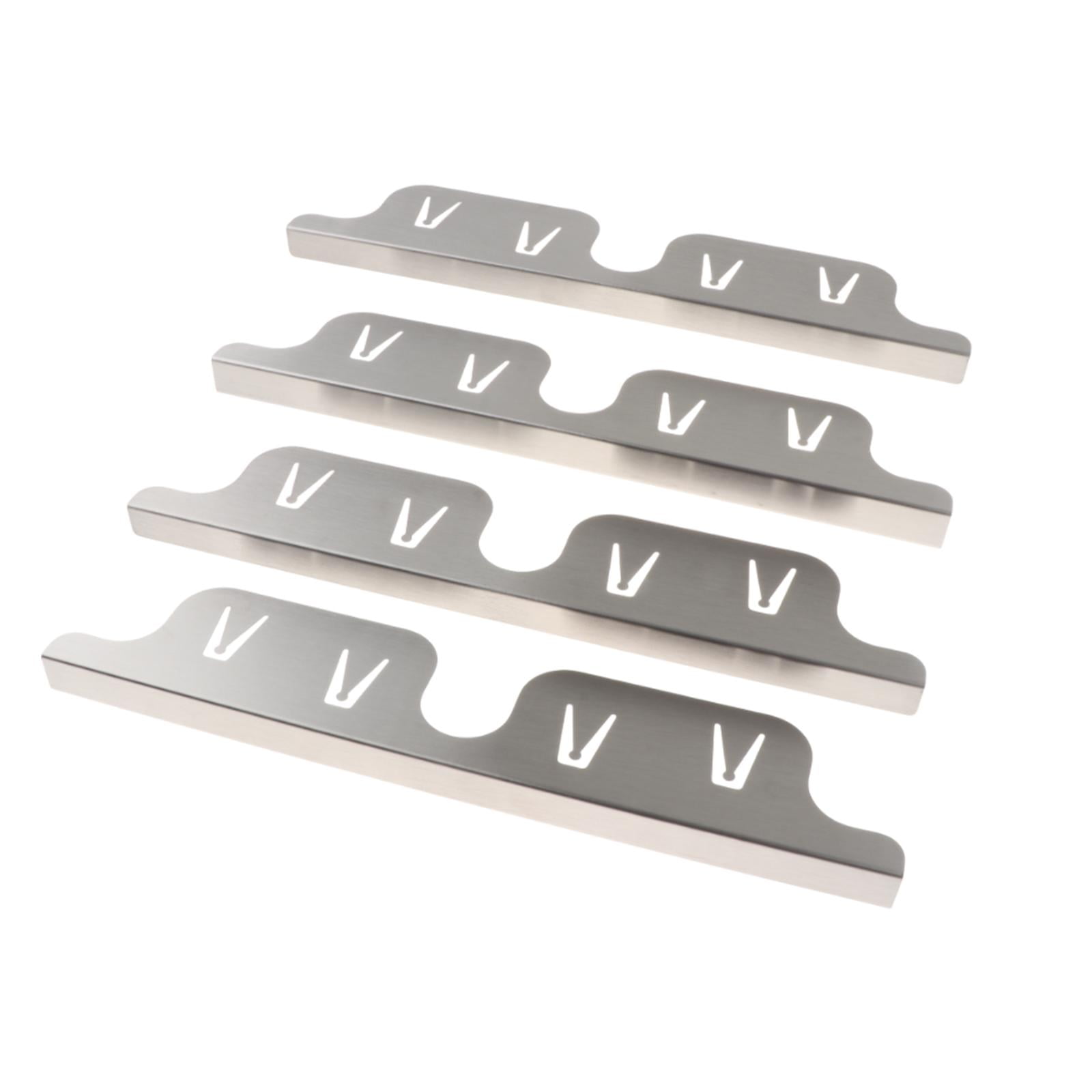 Fancyes 4 Pieces Stainless Steel Stovetop Covers Edge Cover Heat Resistant Easy to Install Oven Side Filler for Stovetop