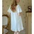 thumbnail image 2 of Defitshape Women's Princess Vintage Nightgown Short Sleeve Soft Lounge Sleep Dress Sexy Lace Summer Spring Sleepwear White X-Large, 2 of 4
