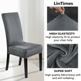 thumbnail image 3 of Haperlare 4 Pcs Velvet Dining Chair Covers Soft Stretch Chair Covers for Dining Room Parsons Chair Protectors Slipcovers, Dark Gray, 3 of 7
