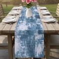 thumbnail image 4 of Modern Blue Table Runner 90 Inches, Vintage Abstract Art Contemporary Bed Runner Dresser Scarves Tabletop for Indoor Outdoor Parties/Ceremony/Banquet, 13" x 90", 4 of 8
