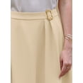 thumbnail image 4 of DARING DIVA Women's A-Line Pleated Front Business Work Flare Skirts Small Khaki, 4 of 7