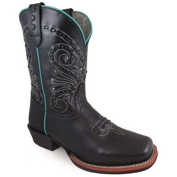 Smoky Mountain Womens Shelby Black Leather Cowboy Boots 5.5 M