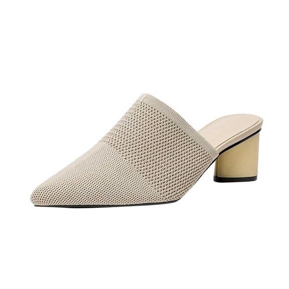 NOKIO Clearence Women’s Pointed-Toe Slide Sandals Summer Breathable Slippers with Hollow Cutout Back Thick Platform Cushioning Non-Slip Casual Indoor Footwear