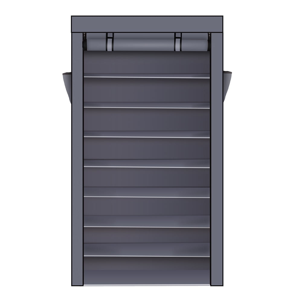 Kepooman 10 Tiers Shoe Rack, Shoe Organizer with Dustproof Cover, Black
